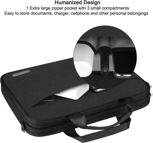 Alt view image 3 of 7 - 15 15.6 16 Inch Laptop Sleeve Case with Strap & Handle Notebook Computer Case Briefcase Carrying Bag for HP/Dell/Lenovo/Asus/Acer
