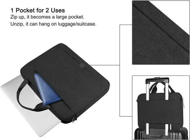 Alt view image 4 of 7 - 15 15.6 16 Inch Laptop Sleeve Case with Strap & Handle Notebook Computer Case Briefcase Carrying Bag for HP/Dell/Lenovo/Asus/Acer