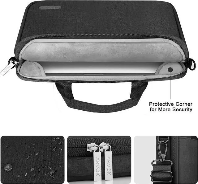 Alt view image 2 of 7 - 15 15.6 16 Inch Laptop Sleeve Case with Strap & Handle Notebook Computer Case Briefcase Carrying Bag for HP/Dell/Lenovo/Asus/Acer