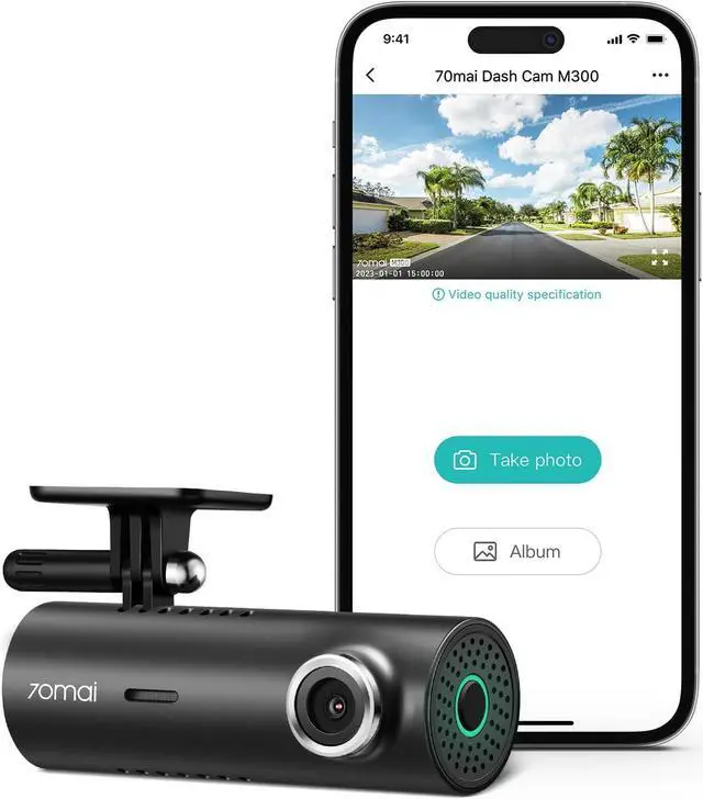 Main image of 70mai Dash Cam M300, 1296P QHD, Built in WiFi Smart Dash Camera for Cars, 140° Wide-Angle FOV, WDR, Night Vision, iOS/Android Mobile App