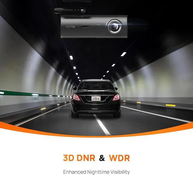 Alt view image 3 of 7 - 70mai Dash Cam M300, 1296P QHD, Built in WiFi Smart Dash Camera for Cars, 140° Wide-Angle FOV, WDR, Night Vision, iOS/Android Mobile App