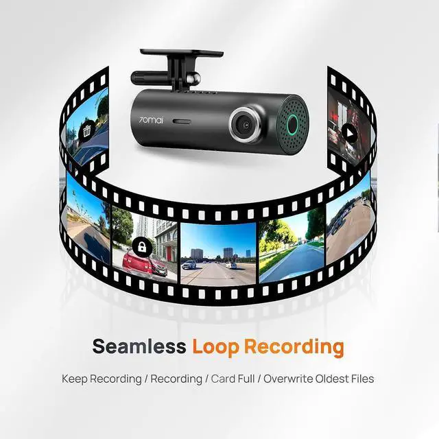 Alt view image 6 of 7 - 70mai Dash Cam M300, 1296P QHD, Built in WiFi Smart Dash Camera for Cars, 140° Wide-Angle FOV, WDR, Night Vision, iOS/Android Mobile App