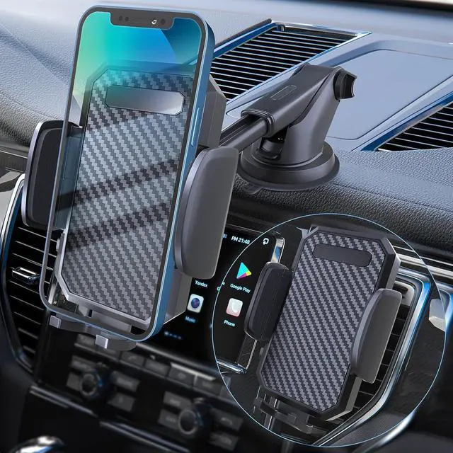 Main image of FBB Phone Mount for Car, [ Off-Road Level Suction Cup Protection ] 3in1 Long Arm Suction Cup Holder Universal Cell Phone Holder Mount Dashboard Windshield Vent Compatible with All Smartphones