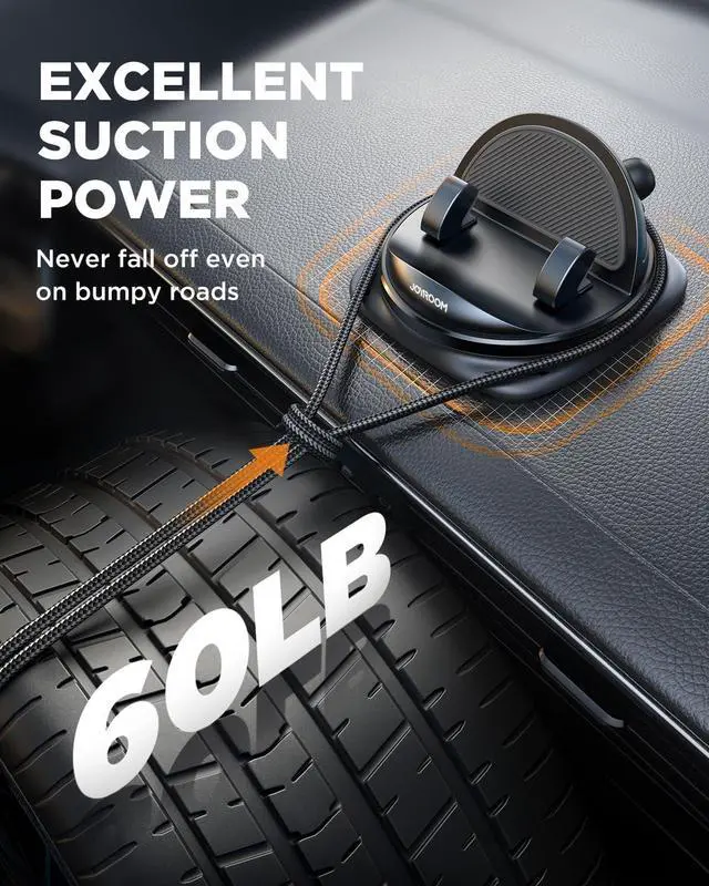 Alt view image 5 of 7 - Phone Holders for Your Car 360 Rotatable Cell Phone Car Mount Adjustable Spring Design Dashboard Phone Mount for Car One-Hand Operation for iPhone 16 pro  S25 All 4-7 Phones