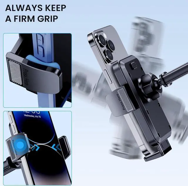 Alt view image 6 of 7 - Phone Holder Car [Military-Grade Suction] Universal Car Phone Holder [Thick Case Friendly] Automobile Accessories Dashboard Air Vent Windshield Phone Mount Fit for iPhone Android Smartphones