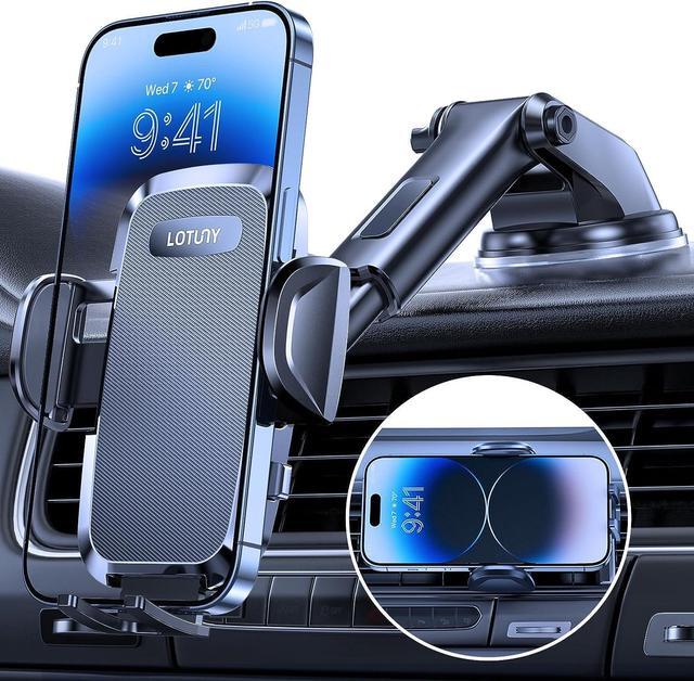 Main image of Car Phone Holder, Universal Hands-Free Phone Holders for Your Car, 3-in-1 Phone Mount for Car Dashboard Windshield Air Vent Compatible with iPhone Samsung Google and All 4" to 7.2" Phones