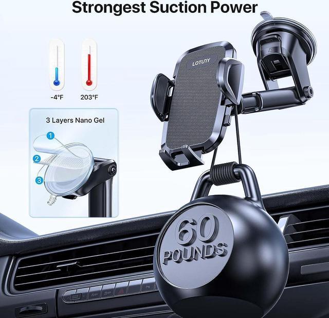 Alt view image 3 of 6 - Car Phone Holder, Universal Hands-Free Phone Holders for Your Car, 3-in-1 Phone Mount for Car Dashboard Windshield Air Vent Compatible with iPhone Samsung Google and All 4" to 7.2" Phones