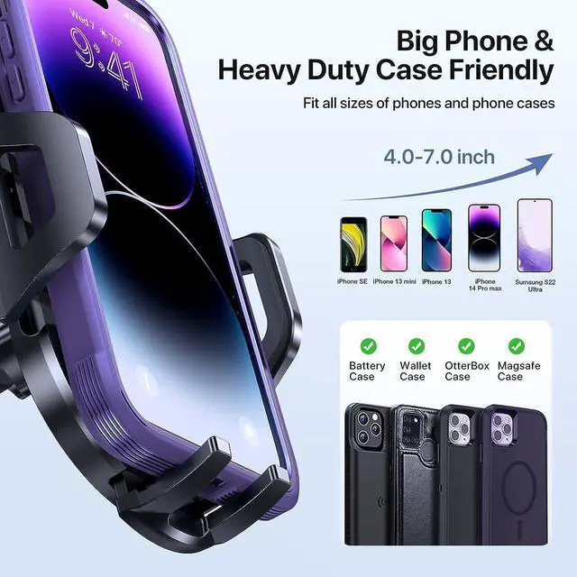 Alt view image 5 of 7 - Universal Phone Mount for Car, Reliable Suction Hands-Free Car Phone Holder Mount, Automobile Cell Phone Holder Car for Dashboard Windshield Vent Fit for All Smartphones