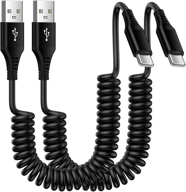 Main image of Coiled USB C Cable 6FT Retractable USB C Charger Cable for Car Fast Charging Android Type C Cord for Samsung Galaxy A54 S23 A24 A14 A13 5G Z Flip5 Flip4 Fold5 4 A23 A53 S22 S21 S10 Pixel 7a 7 6 Pro