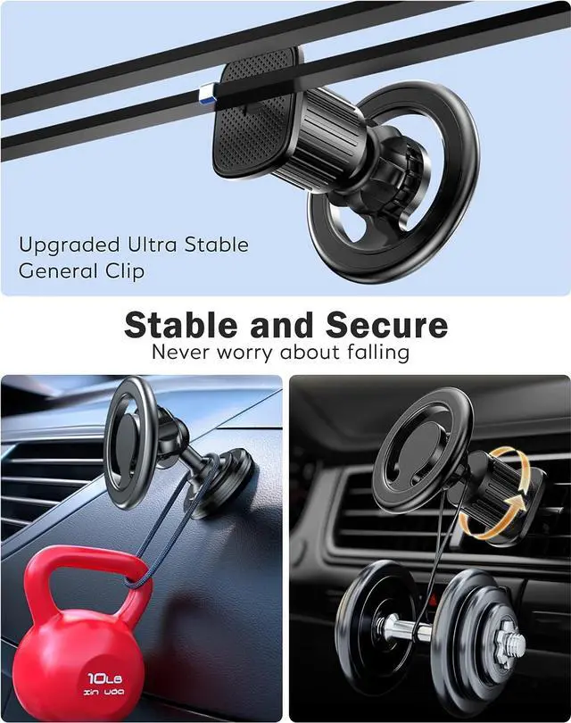Alt view image 2 of 6 - for Magsafe Car Mount for Magsafe 3 Car Mount with 2 Bases for All Vehicles [44 Strong Magnets] for Magsafe Phone Holder for Car Magesafe Mount Car for iPhone 14/13/12