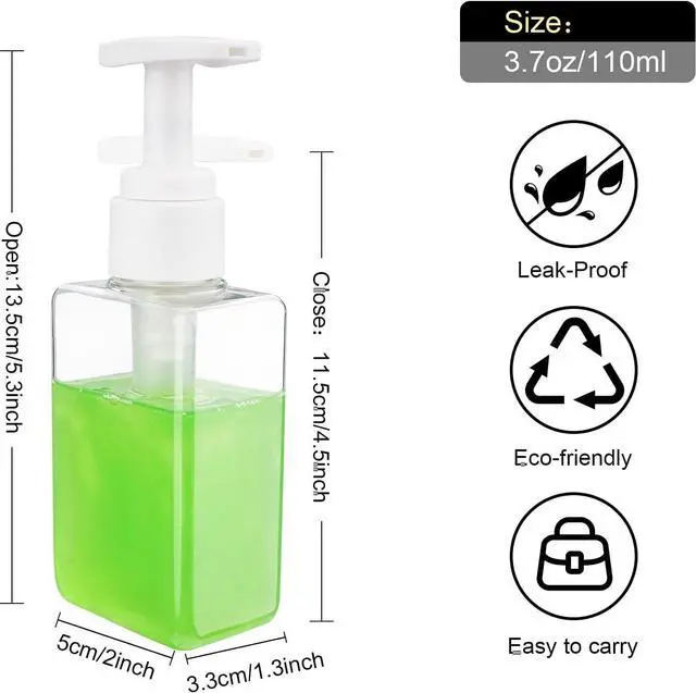 Alt view image 2 of 7 - Travel Bottles Travel Accessories Toiletries 4 Pack 3.7oz/110ml Travel Shampoo And Conditioner Bottles Empty Plastic Pump Bottle Dispenser Travel Size Bottles (4blank clear)
