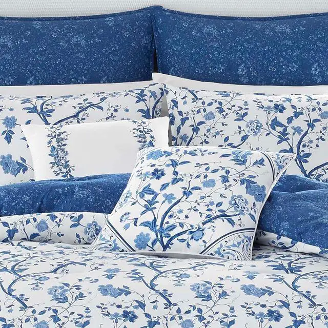 Alt view image 2 of 7 - Home - Elise Collection - Luxury Ultra Soft Comforter All Season Premium Bedding Set Stylish Delicate Design for Home Dcor Blue Full/Queen