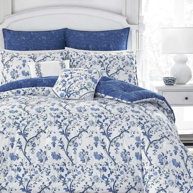 Main image of Home - Elise Collection - Luxury Ultra Soft Comforter All Season Premium Bedding Set Stylish Delicate Design for Home Dcor Blue Full/Queen