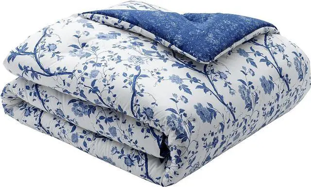 Alt view image 4 of 7 - Home - Elise Collection - Luxury Ultra Soft Comforter All Season Premium Bedding Set Stylish Delicate Design for Home Dcor Blue Full/Queen