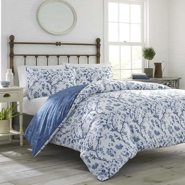 Alt view image 5 of 7 - Home - Elise Collection - Luxury Ultra Soft Comforter All Season Premium Bedding Set Stylish Delicate Design for Home Dcor Blue Full/Queen