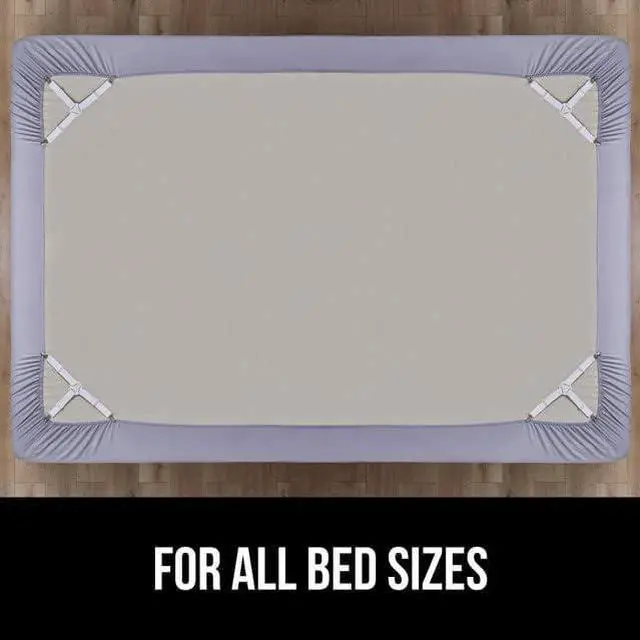 Alt view image 5 of 7 - Bed Sheet Straps Adjustable Elastic Fasteners with Metal Clips Keep in Place Fitted Bedding Holder Easy Install Suspenders Mattresses Firm Tight Accessories 4 Pack White