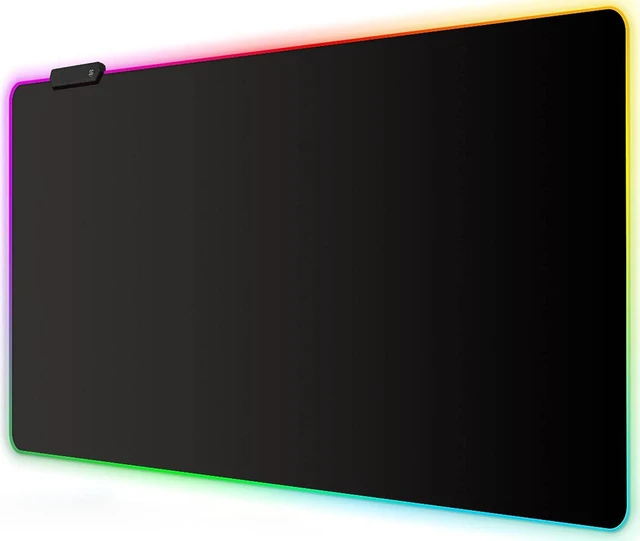 Main image of Meffort Inc RGB Gaming Mouse Pad - Large LED Gaming Mouse Mat with Custom Design Stitched Edges (23.6 x 13.7 Inch, Black)