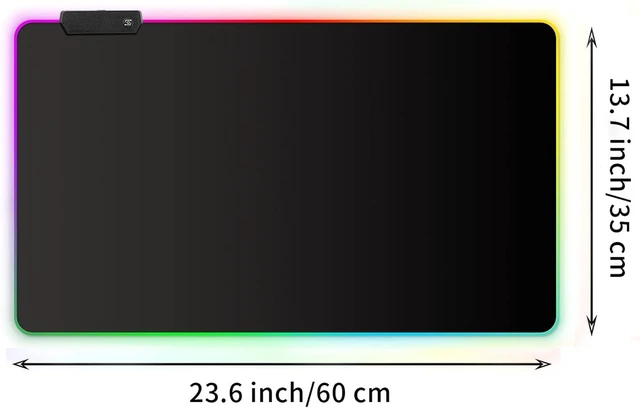 Alt view image 4 of 7 - Meffort Inc RGB Gaming Mouse Pad - Large LED Gaming Mouse Mat with Custom Design Stitched Edges (23.6 x 13.7 Inch, Black)