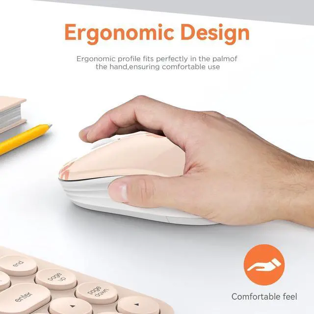 Alt view image 5 of 7 - Cute Bluetooth Wireless Mouse with 2.4GHz USB Receiver Silent Clicks AA-Battery Powered Durable Lovely Cartoon Mice Ideal for Kids Students Teens on Laptops Mac iPad PC (Kerry Bear)