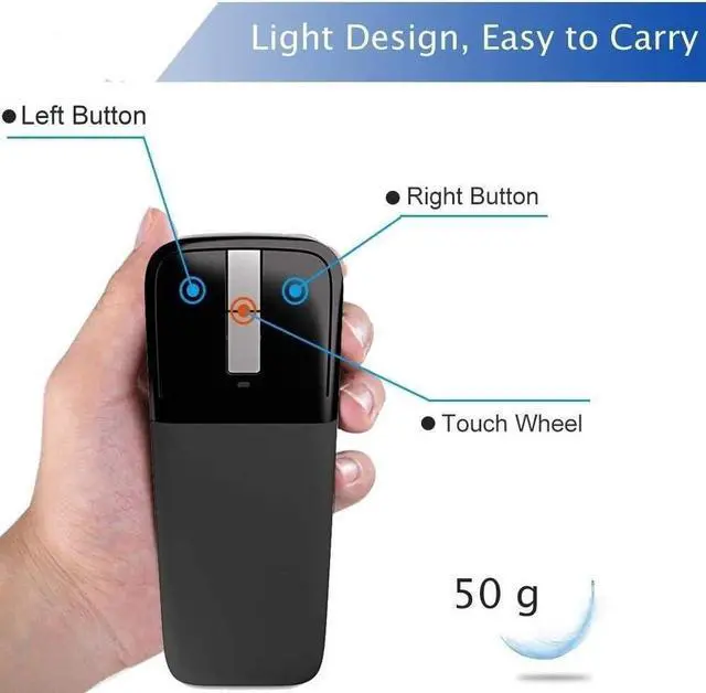 Alt view image 4 of 6 - Wireless Mouse Foldable Folding Mice for Microsoft Laptop PC Mac