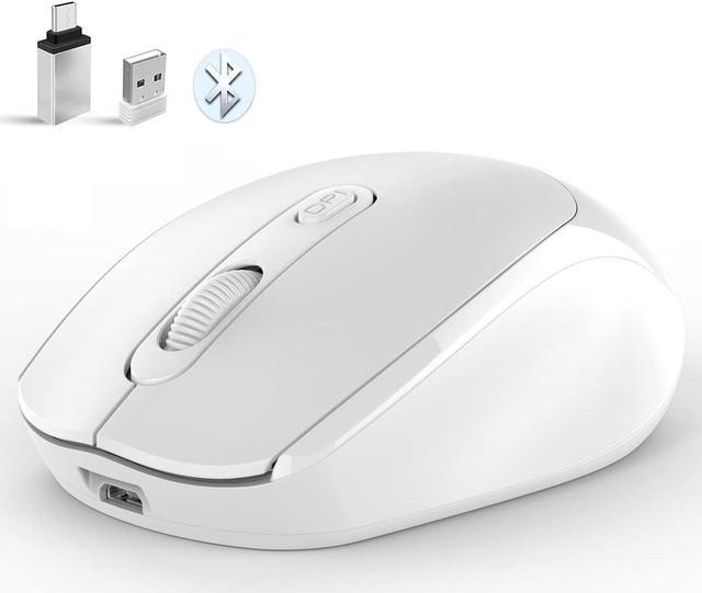 Wireless Bluetooth Mouse USB C for MacBook Air/Laptop Quiet Rechargeable  Type C Mouse Wireless for MacBook Pro Optical Mouse Bluetooth Silent Mouse  Cordless for Mac/PC/Computer (White) - Newegg.com