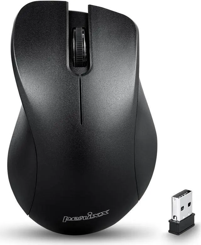 Main image of PERIMICE-621B Wireless Mouse - Silent Click with Ergo Design - Compatible for Desktop and Laptop PC - Wireless 2.4 GHz - Black