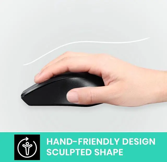 Alt view image 3 of 7 - PERIMICE-621B Wireless Mouse - Silent Click with Ergo Design - Compatible for Desktop and Laptop PC - Wireless 2.4 GHz - Black