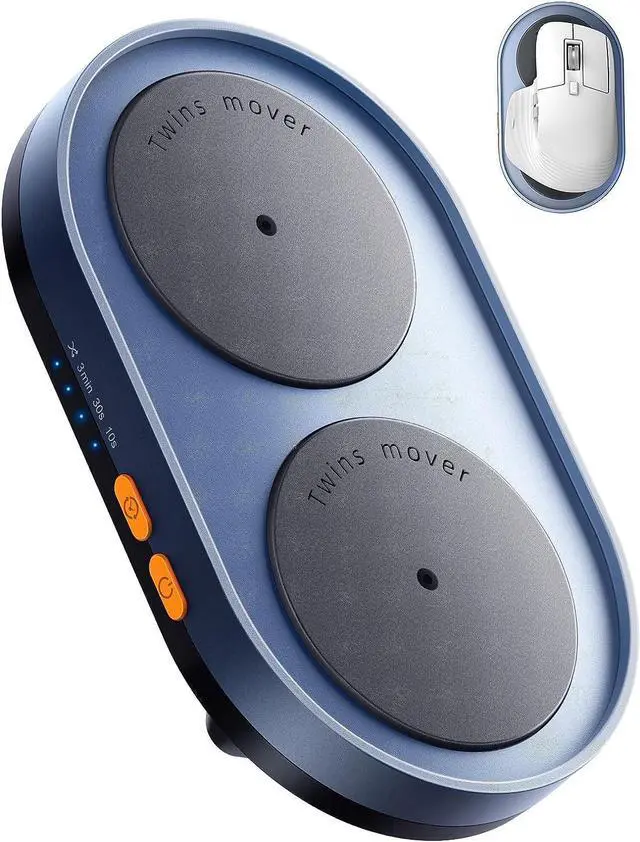 Main image of Dual Turntable Mouse Jiggler Silent Mechanical Movement with Random Function, Undetectable Mouse Mover, Timer, Keep Computer Awake