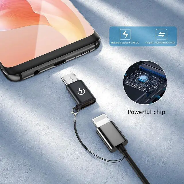 Alt view image 5 of 6 - USB C to Lig-htn-ing Adapter Supports PD Fast Charging Suitable for USB C Male to i-OS Female adapters (2) Does not Support Headphone Audio Playback