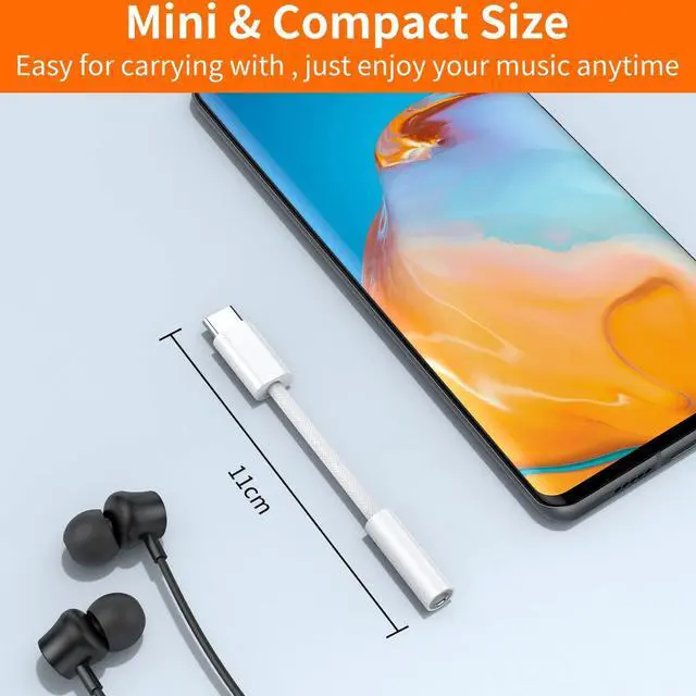 Alt view image 4 of 6 - USB Type C to 3.5mm Female Headphone Jack Adapter (2-Pack) USB C to Aux Audio Dongle Cable Cord for iPhone 16 Pro 15 Pro Max  Galaxy S23 S24 Ultra Note 20 iPad Pro MacBook Pixel XL