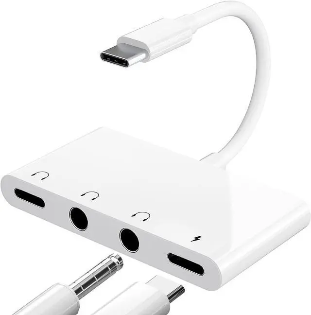 Main image of USB C to 3.5mm Audio Adapter 4-in-1 USB C Headphone Splitter
