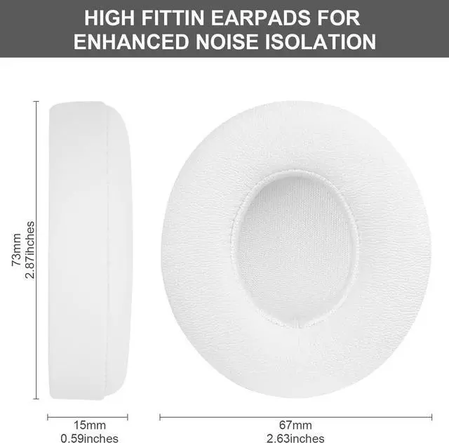 Alt view image 3 of 7 - Replacement Ear Pads for Beats Solo 2 and Solo 3 by Headphone Ear Covers with High Density Memory Foam Soft Leather Adaptive Noise Cancelling Headphones Replacement Earpads Cushions