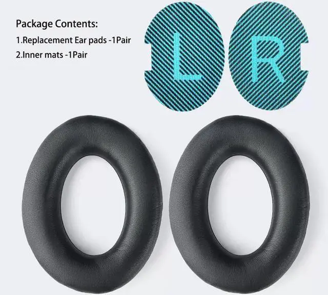 Alt view image 4 of 7 - Headphones Replacement Ear Pads for QuietComfort QC35/35ii/25/2/15 Ear Cushions for QC35 QC35ii QC25 QC2 QC15 Ae2 Ae2i Ae2w Sound True & SoundLink (Around-Ear Series Only) Protein Leather