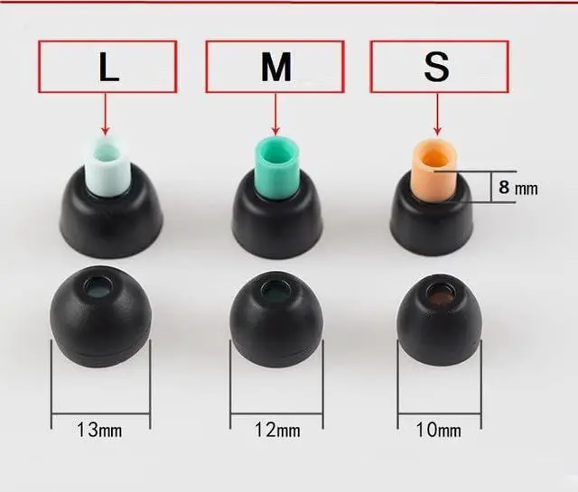 Alt view image 4 of 5 - Silicone Ear Tips Replacement for Sony XBA MDR WF Earphones Compatible with WF-1000XM5 1000XM4 1000XM3 Earbuds Tips Eartips Ear Caps Fit in case M Size 6 Pairs Silicone Black/Medium