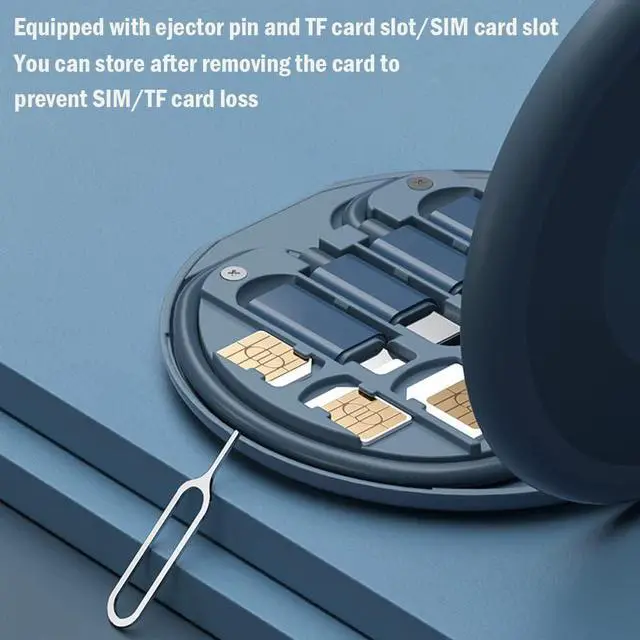 Alt view image 5 of 7 - USB C Adapter OTG Kit Multi Charging Cable Case Convertor USB C to iOS Device Type C Micro Adapter Data Transfer Contains Card Slot for Traveling Use as Phone Holder(Midnight Blue)