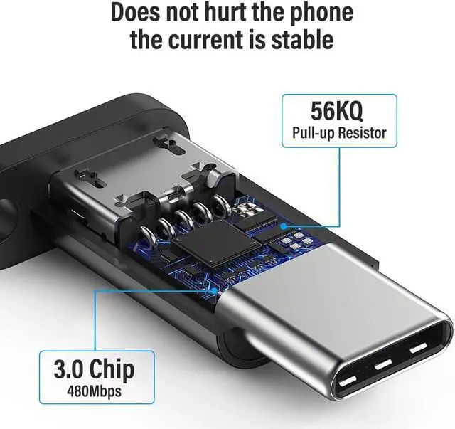 Alt view image 4 of 7 - USB C to Micro USB Adapter Under 5 USB Type C to Micro USB Converter USB C Micro Cellphone OTG Connector with Keychain Compatible with Samsung Galaxy S7 Nexus 5/6 Android Phone (Pack of 2 Adapter)