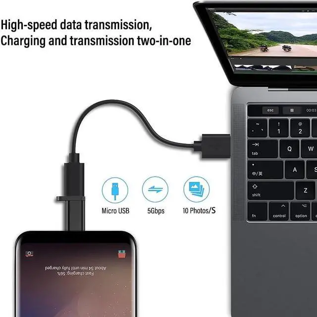 Alt view image 6 of 7 - USB C to Micro USB Adapter Under 5 USB Type C to Micro USB Converter USB C Micro Cellphone OTG Connector with Keychain Compatible with Samsung Galaxy S7 Nexus 5/6 Android Phone (Pack of 2 Adapter)