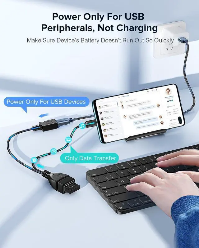 Alt view image 4 of 7 - 2-in-1 Micro USB (OTG Cable with Power) Adapter Replacement for Fire Stick 4K /Host Devices/PlayStation Classic etc- 2 Pack