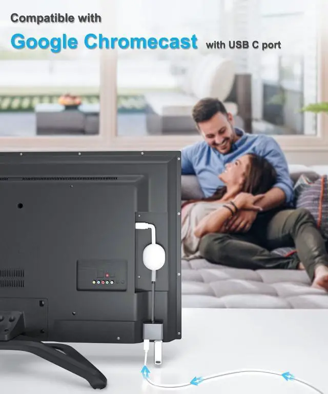 Alt view image 6 of 7 - USB C OTG Cable Camera Adapter with Power Supply Type C to 60W PD Charging and USB 3.0 Splitter Charger Thunderbolt 3 for Google TV Chromecast 2020 MacBook iPad Pro Air 4 5 Mini 6 S21 S22
