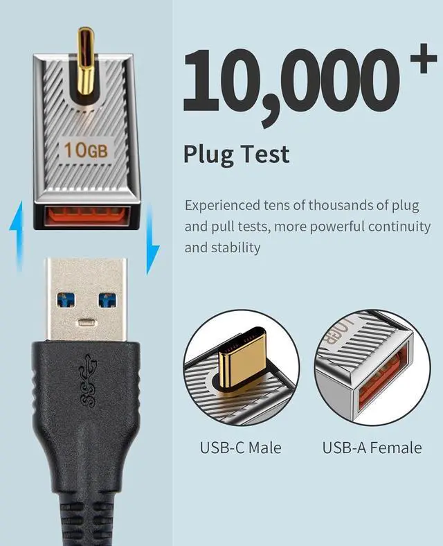 Alt view image 4 of 7 - 120W USB A to USB C Adapter 90 Degree USB C to USB Adapter Right Angle USB Type 3.1 Female to USB C Male Converter OTG Fast Charging Compatible with MacBook Tablet Samsung Galaxy 2 Pack