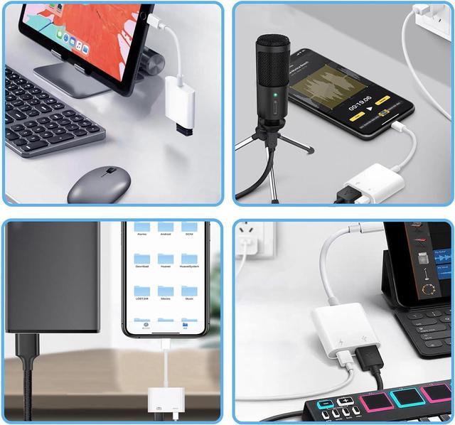 Alt view image 4 of 6 - [Apple MFi Certified] Lightning to USB Camera Adapter with Charging Port Portable USB 3.0 Female OTG Cable for iPad to Connect Card Reader USB Flash Drive Compatible for iPhone iPad