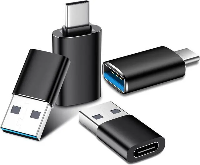 Main image of USB to USB C Adapter 4 Pack USB C Male to USB 3.0 Female OTG Converter for iPhone 16 15 14 13 Plus Pro Max Apple Watch 10 Airpods iPad Car  Galaxy S23 S24 Ultra OTG Adapters USB to USB C