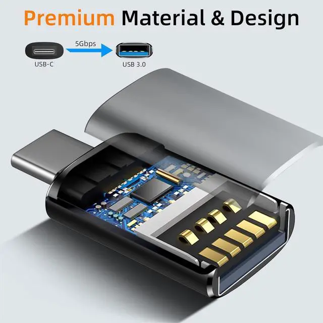 Alt view image 4 of 7 - USB to USB C Adapter 4 Pack USB C Male to USB 3.0 Female OTG Converter for iPhone 16 15 14 13 Plus Pro Max Apple Watch 10 Airpods iPad Car  Galaxy S23 S24 Ultra OTG Adapters USB to USB C