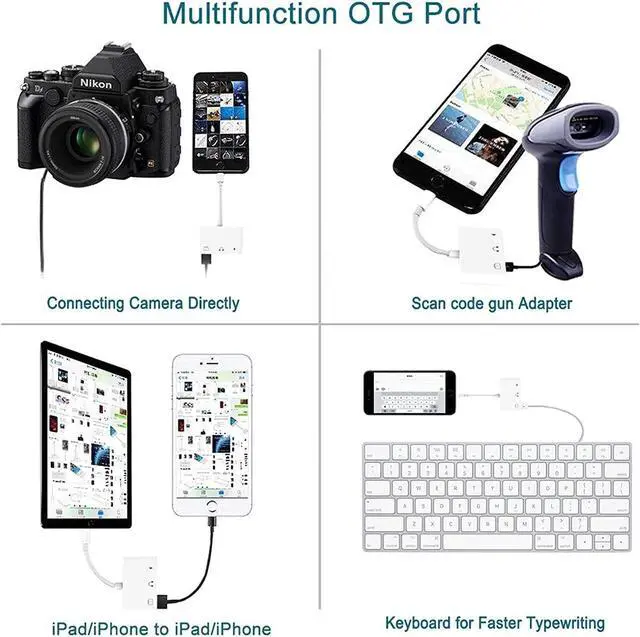 Alt view image 5 of 6 - USB 3 Camera Adapter,3 in 1 USB Female OTG Adapter with Charging and 3.5mm Headphone Audio Jack Splitter for iPhone/iPad,Support USB Flash Drive,MIDI Keyboard