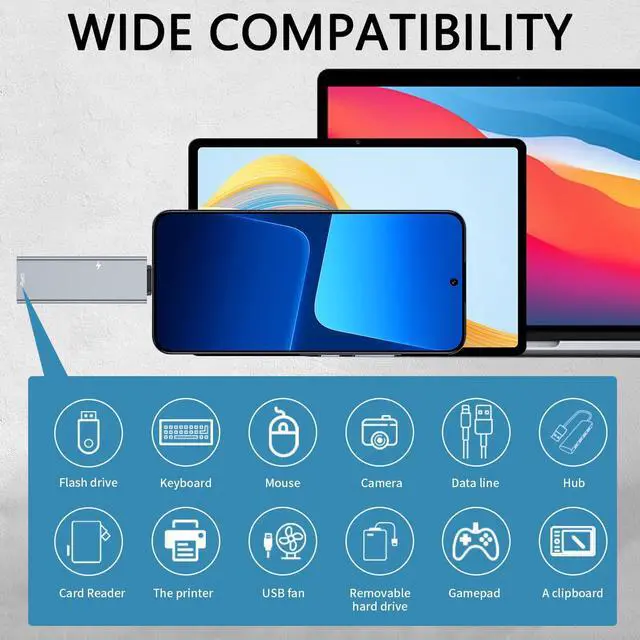 Alt view image 3 of 7 - USB C OTG Adapter with Power USB C to USB 3.0 Female Adapter with USB C Charging Compatible with Samsung S23 Ultra/S22/Tab S8/S6 iPad Pro Pixel 7/6/5/4XL Chromecast with Google TV/3D Printer-2Pcs