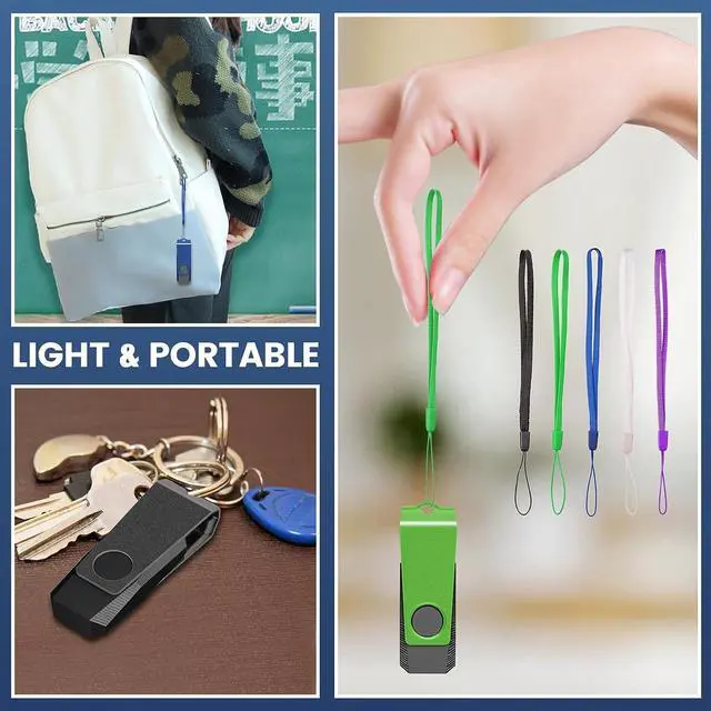 Alt view image 6 of 7 - USB Flash Drives 10 Pack 1GB Flash Drive - USB 2.0 Thumb Drive USB Stick Jump Zip Drive Flashdrive USB Memory Stick Pendrive for Data Storage & Transfer with 10PCS Lanyard (Multi-Colored)