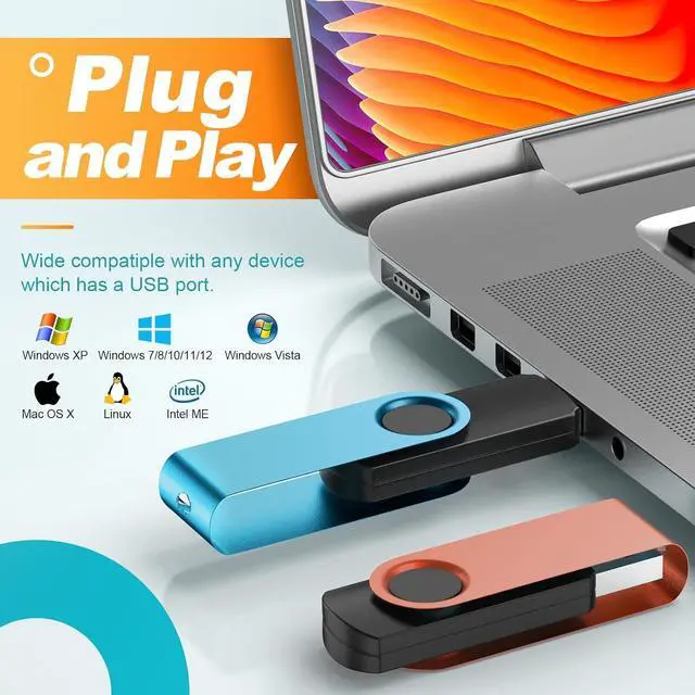 Alt view image 4 of 7 - 32GB Flash Drive Pack of 10 Thumb Drives Bulk Metal USB 2.0 Memory Sticks Swivel Pen Drive 32 GB Portable Keychain Jump Drive Colorful Multipack Value Zip Drives for Data Storage
