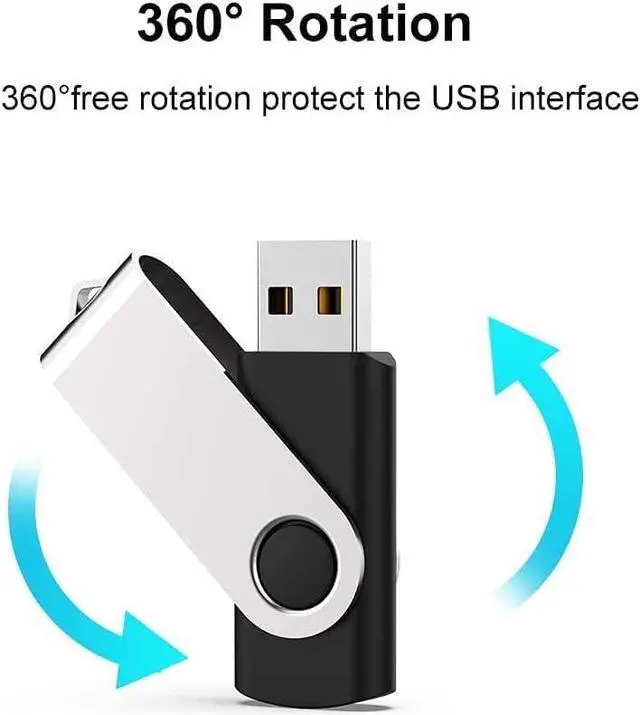 Alt view image 2 of 7 - 10 Pack 2GB USB Flash Drive USB 2.0 Thumb Drives Jump Drive Fold Storage Memory Stick Swivel Design - Black