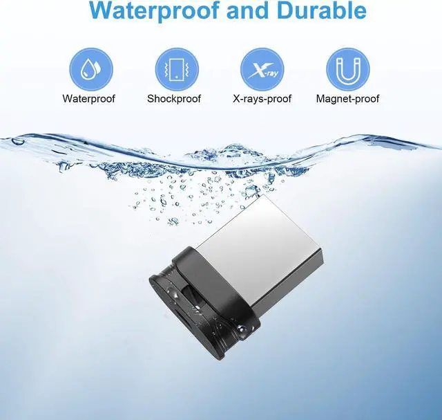 Alt view image 5 of 7 - USB Stick 128GB USB 3.0 Flash Drive with Lanyard 128G Mini Fit Memory Stick Ultra Slim Thumb Drive Zip Drive for PC Desktop-Black