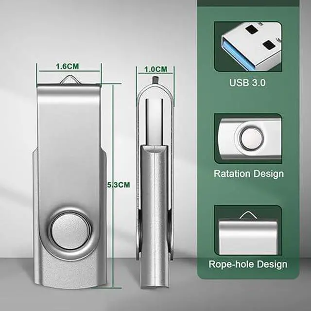 Alt view image 2 of 7 - 10 Pack 32GB USB Flash Drives USB 2.0 Thumb Drive 32GB Memory Sticks Swivel High Speed Jump Drive Pen Drive External Storage for Desktops Computer Laptop